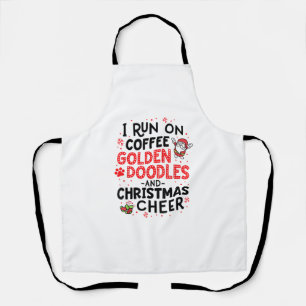 Tablier Je Coure Sur Des Doodles D'Or De Café Et La Soeur
