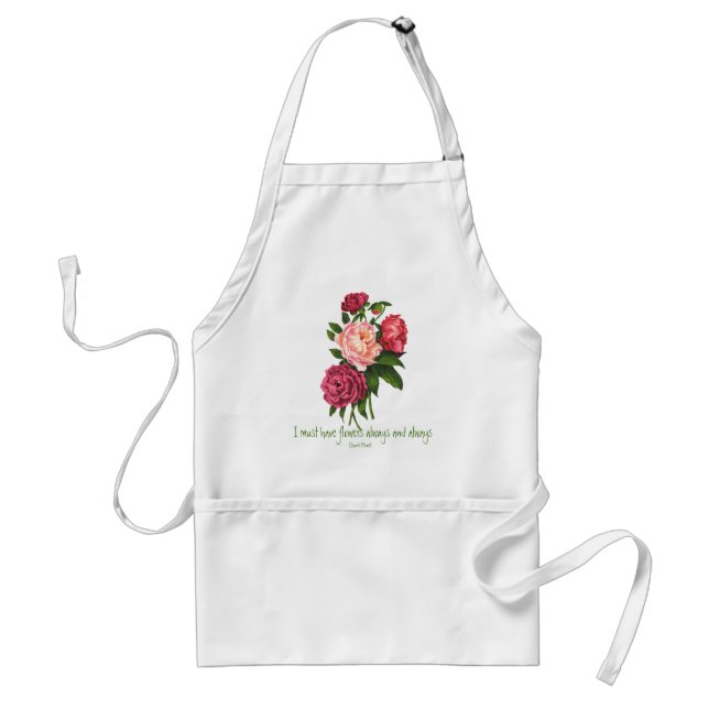 Tablier Je dois avoir Flowers Claude Monet Citation Peony  (Devant)