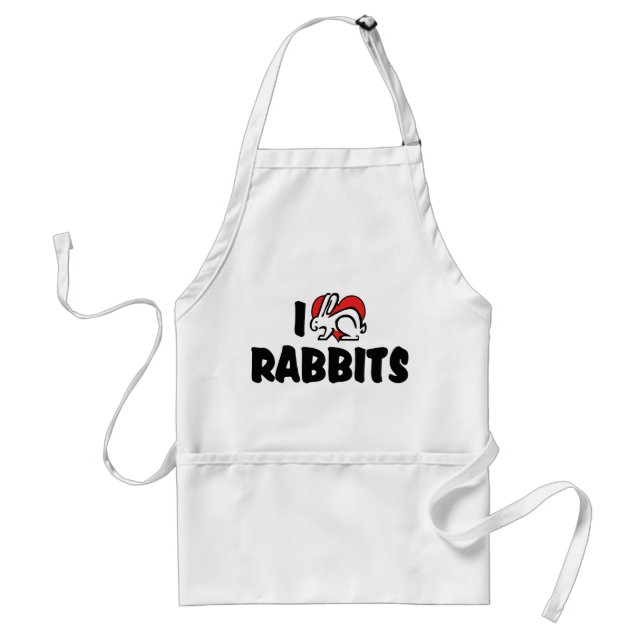 Tablier Je Lapins de coeur d'amour (Devant)
