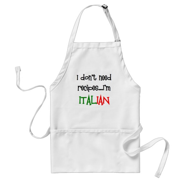 Tablier je n'ai pas besoin de recettes, je suis italien (Devant)