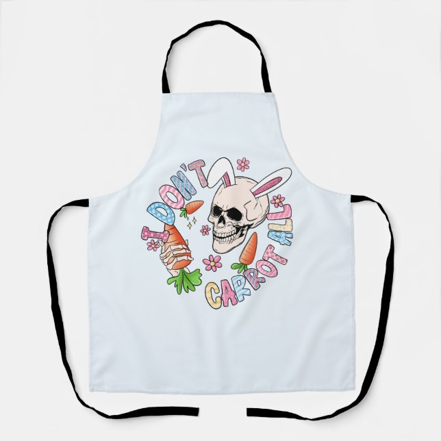 Tablier Je ne fais pas de carottes - Mignonne lapin crâne  (Recto)