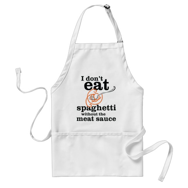 Tablier Je ne mange pas de Spaghetti sans la sauce à la vi (Devant)