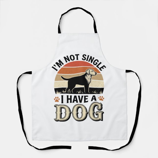 Tablier Je ne suis pas célibataire, j'ai un chien modèle d (Recto)