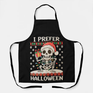 Tablier Je Préfère Halloween Noël Squelette Vilain Noël