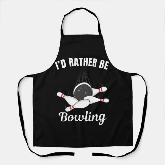 Tablier Je préférerais faire du bowling (Recto)