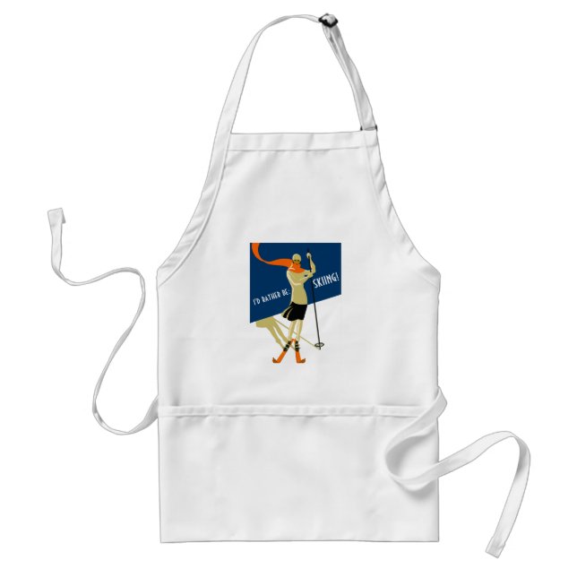 Tablier Je skierais plutôt ! Skieurs vintages de (Devant)