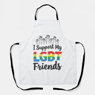 Tablier Je soutiens mes amis LGBT vecteur de fierté arc-en