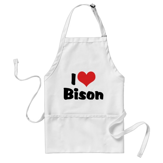 Tablier Je suis amoureux du bison à coeur (Devant)