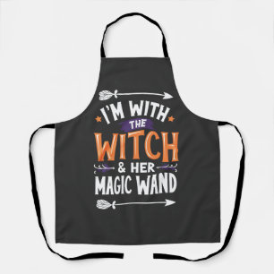 Tablier Je suis avec la sorcière et son Halloween magique