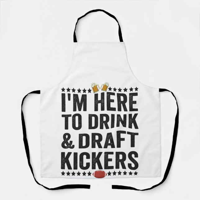 Tablier Je suis ici pour boire et baiser Kickers Funny Foo (Recto)