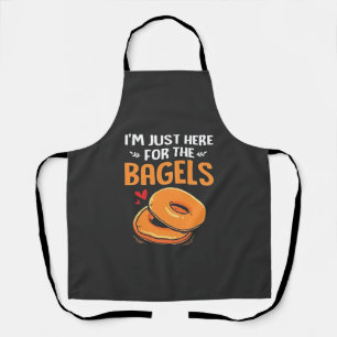 Tablier Je suis juste là pour la nourriture juive Bagels