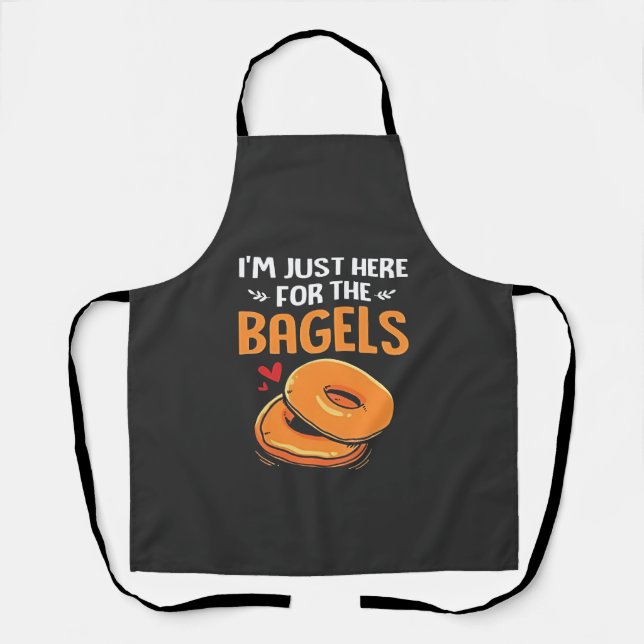 Tablier Je suis juste là pour la nourriture juive Bagels (Recto)