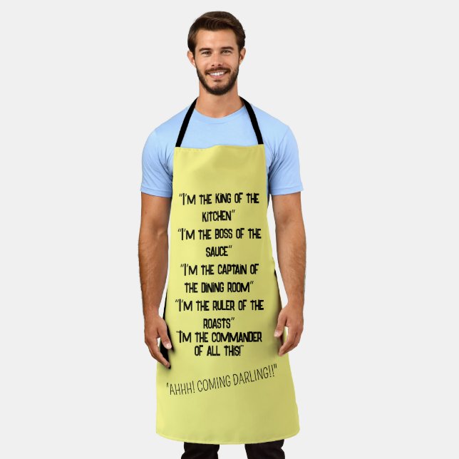 Tablier "Je suis le patron" Apron cuisine (Porté)