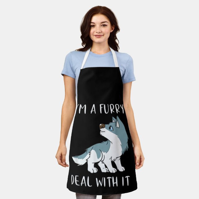 Tablier Je suis un furry, fais avec, c'est mignon fandom f (Porté)