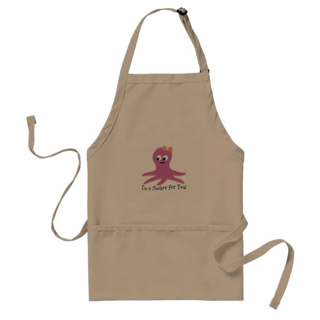 Tablier Je suis un suceur pour toi ! Octopus rose (Devant)