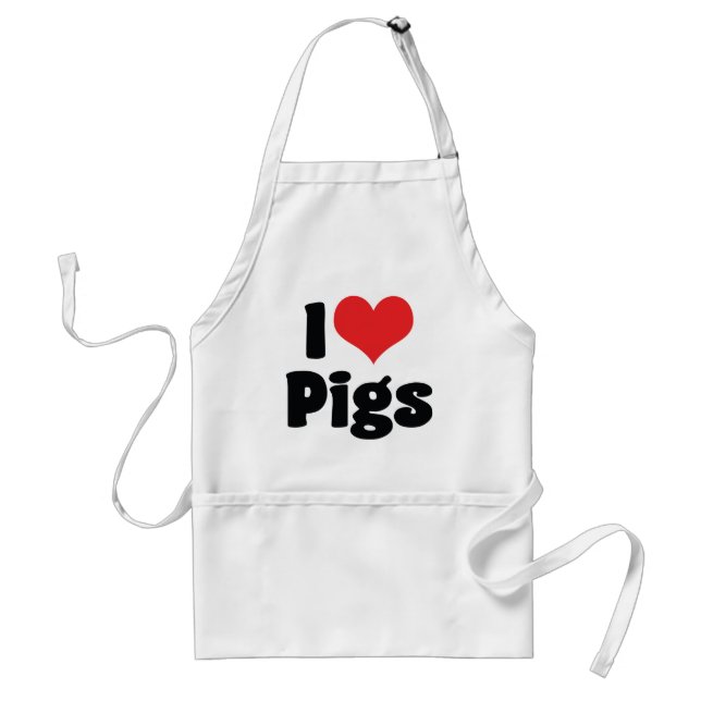 Tablier Je T'aime Cochons de Coeur (Devant)