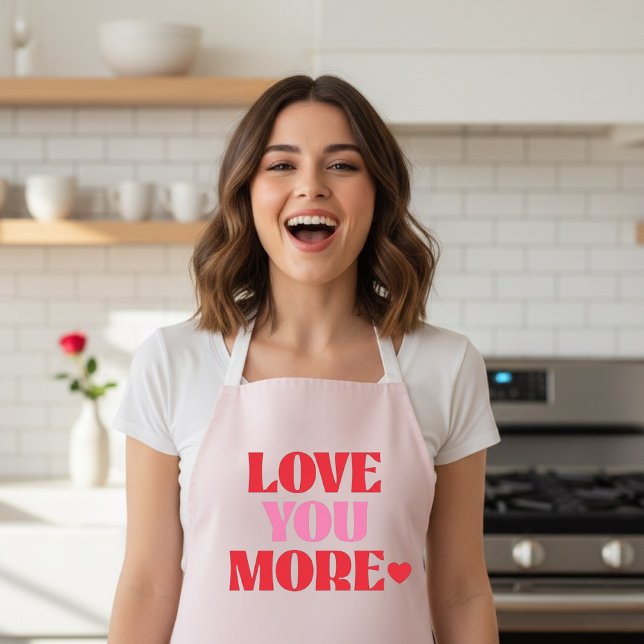 Tablier Je t'aime plus Rose Mignon Saint-Valentin  (Créateur téléchargé)
