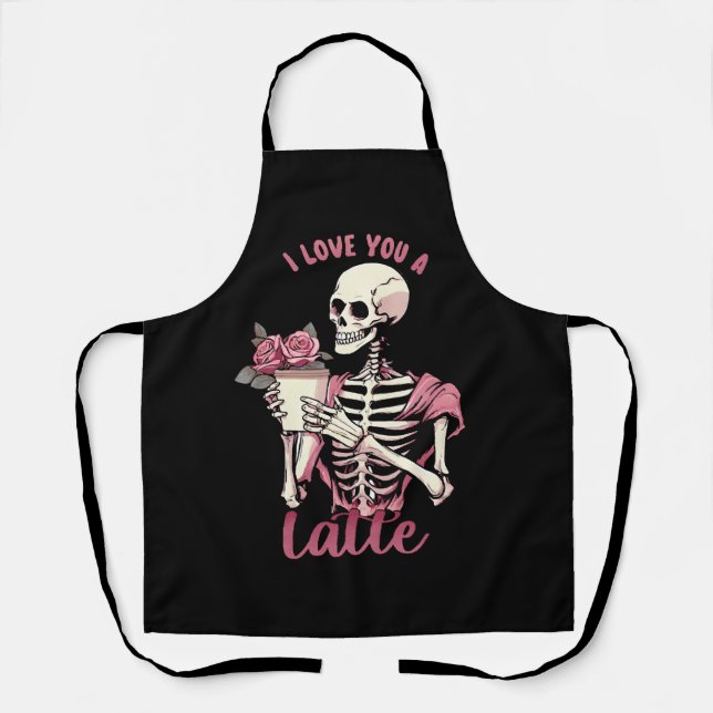 Tablier Je t'aime un squelette de la Saint-Valentin (Recto)