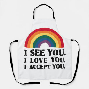 Tablier Je te vois je t'aime je t'accepte LGBTQ 