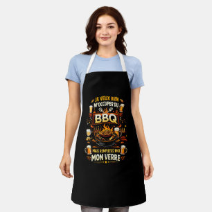 Tablier Je Veux Bien M'Occuper Du BBQ Homme Humour