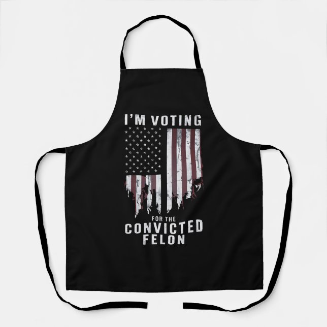 Tablier Je vote pour le condamné Felon Pro Trump 2024 (Recto)