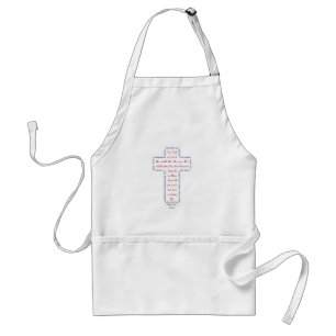 Tablier Jean 3:16 Croix Rouge, Blanche et Bleue