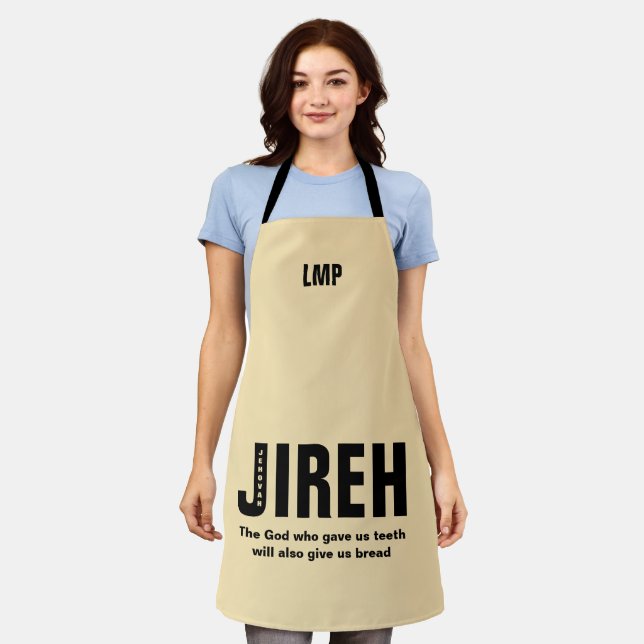 Tablier Jehovah Jireh Custom Monogramme chrétien (Porté)