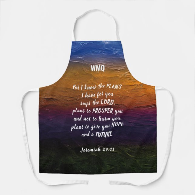 Tablier Jérémie 29:11 | CAR JE CONNAIS LES PLANS | Monogra (Recto)