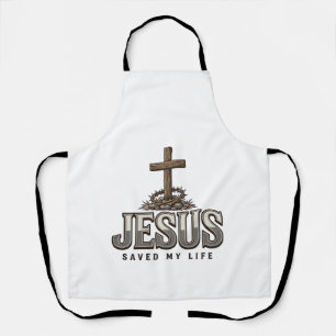 Tablier Jésus a sauvé ma vie Gravure vintage Design chréti