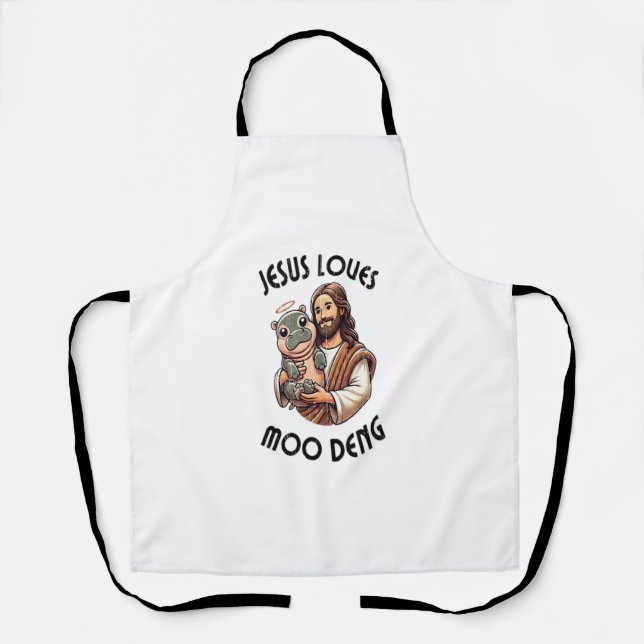Tablier Jésus aime Moo Deng T-Shirt_3 (Recto)