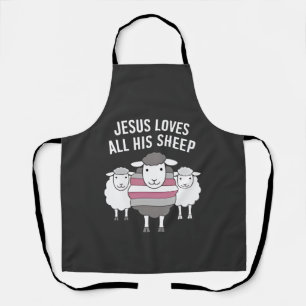 Tablier Jésus aime tous ses moutons LGBT Pride Mois