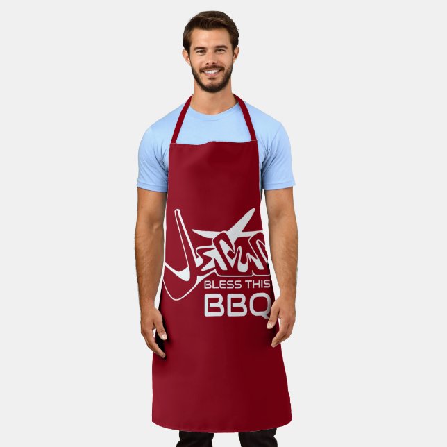 Tablier Jésus bénisse ce BBQ (Porté)