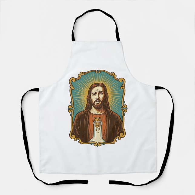 Tablier Jésus Bouchon de Vin Cassé Bouteille Sommelier Par (Recto)