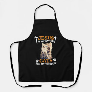 Tablier Jésus est Mon Chat Sauveur sont Mon Thérapie Chrét