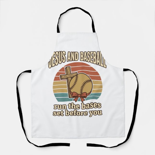 Tablier Jésus et Baseball Vintage Chemise Chrétienne (Recto)