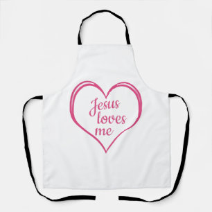 Tablier JÉSUS M'AIME dans le cœur