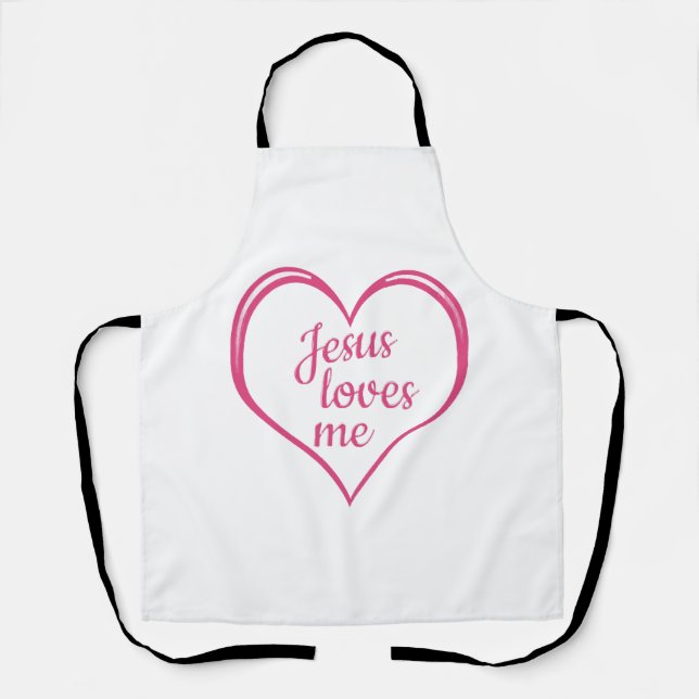 Tablier JÉSUS M'AIME dans le cœur (Recto)