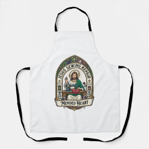 Tablier Jésus Réparation de Couture Cœur Réparé Jésus Répa