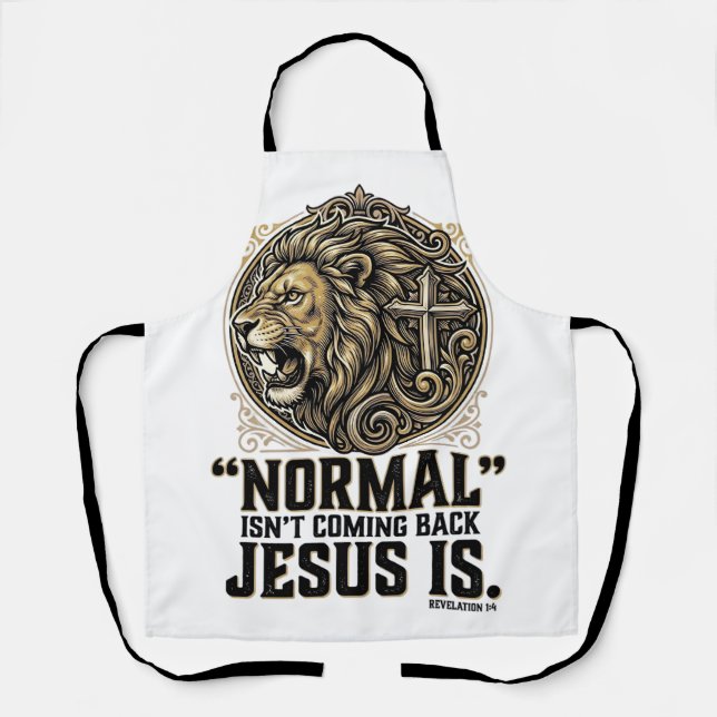 Tablier Jésus Revient Croix Lion Chemise Chrétienne (Recto)