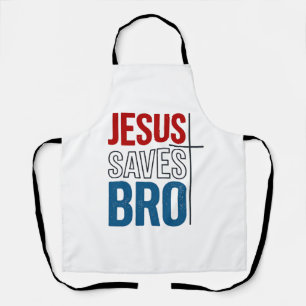 Tablier Jésus Sauve Frère Typographie Chrétienne T-Shirt C