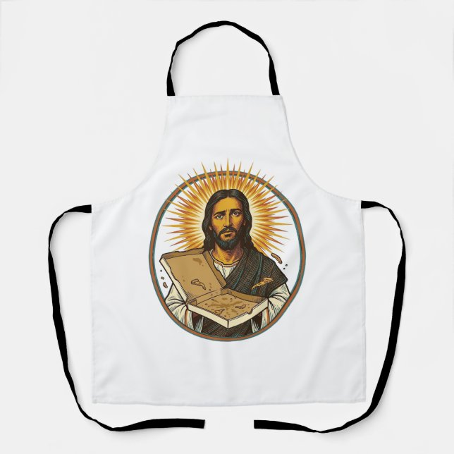 Tablier Jésus Trompé Par Une Boîte De Pizza Vide Humour De (Recto)