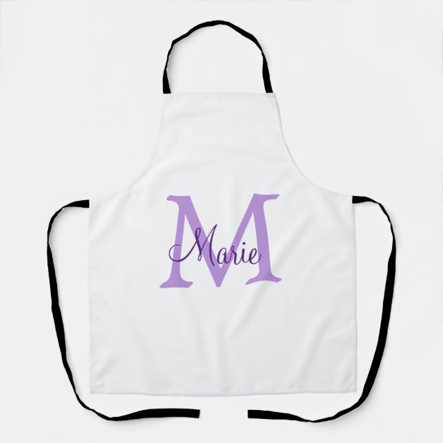 Tablier jeté simple minimal ajouter nom monogramme rose ro (Recto)