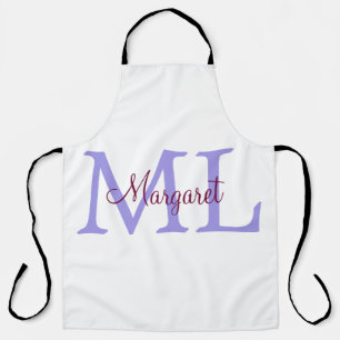 Tablier jeté simple minimal ajouter nom monogramme rose ro