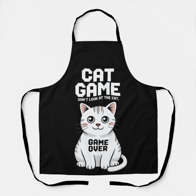 Tablier Jeu de chat Ne regardez pas le chat trop drôle (Recto)
