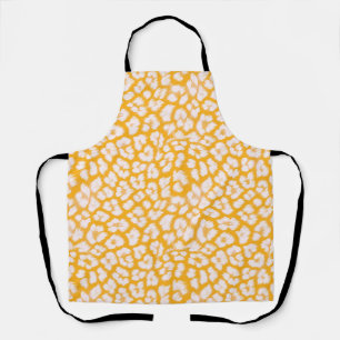 Tablier Jeu d'oreiller blanc jaune abstrait empreinte de l