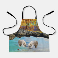 Jeunes Ours Polaires Cubs Pêche, Enfants Apron
