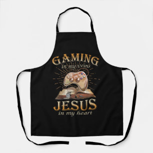 Tablier Jeux vidéo dans mes veines, Jésus dans mon cœur