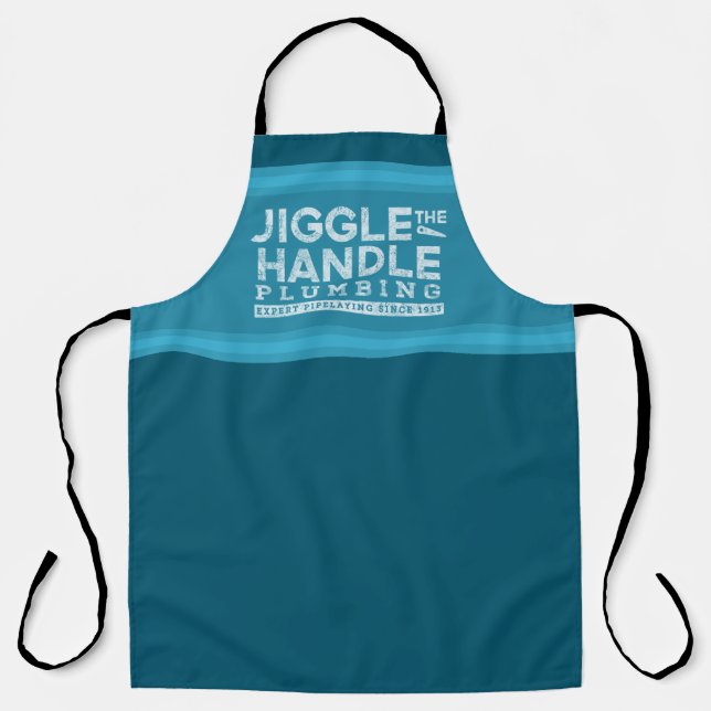 Tablier Jiggle la poignée Plumbing Blanc Gfx Blue Stripes (Recto)