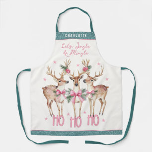 Tablier Jingle et Mingle de rennes de Noël personnalisés