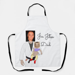 Tablier Jiu Jitsu Papa photos personnalisées et texte manu